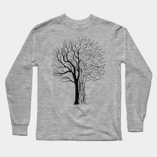 Digital tree black Long Sleeve T-Shirt